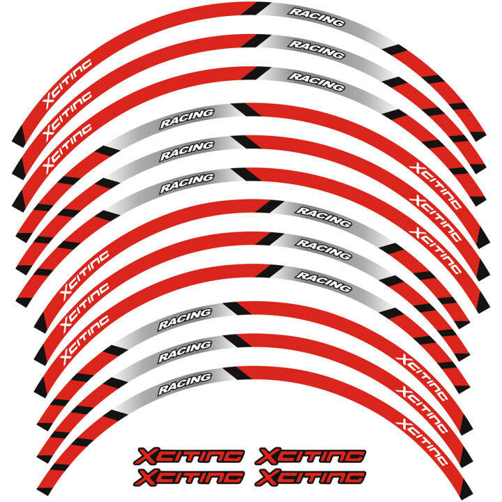แถบสะท้อนแสงติดสติกเกอร์ประดับล้อสำหรับรถจักรยานยนต์สติกเกอร์แต่งล้อมอเตอร์ไซค์-s400-x-citing-อุปกรณ์เทป15-14-นิ้วสำหรับ-kymco-xciting-500-300-400