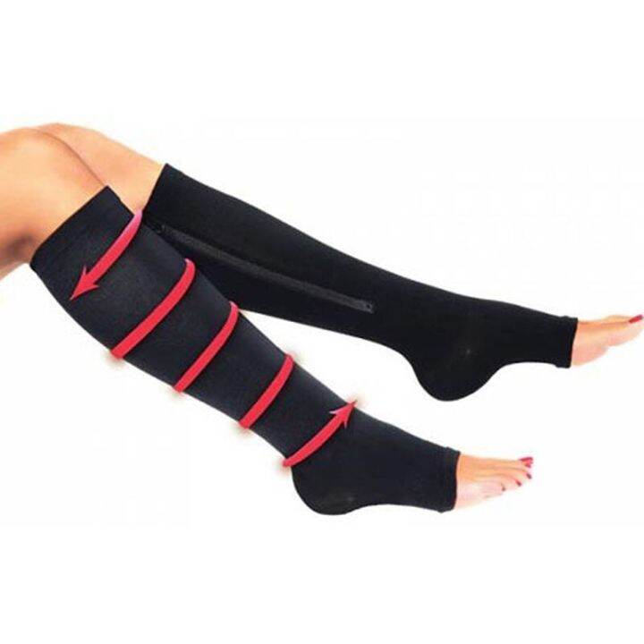 men-women-compression-zip-sox-socks-zipper-leg-support-unisex-open-toe-knee-socks