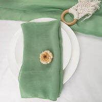 Sage Green Chiffon Wedding Table Runner,Gauze Sheer Elegant Farmhouse Decor,เหมาะสำหรับประตูโค้งปาร์ตี้วันเกิดตกแต่งโต๊ะ