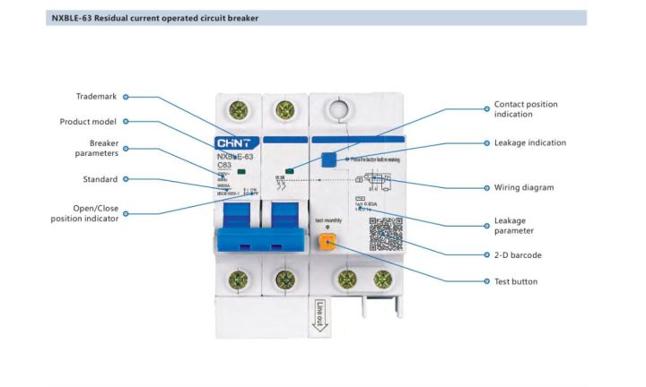 เบรกเกอร์กันดูด-chint-เบรกเกอร์กันไฟดูด-rcbo-รุ่น-nxble-63-4p-30ma-6ka-breaker-rcbo-เมนเบรกเกอร์-เบรกเกอร์-ลูกย่อย-ลูกเซอร์กิต-แบบเกาะราง