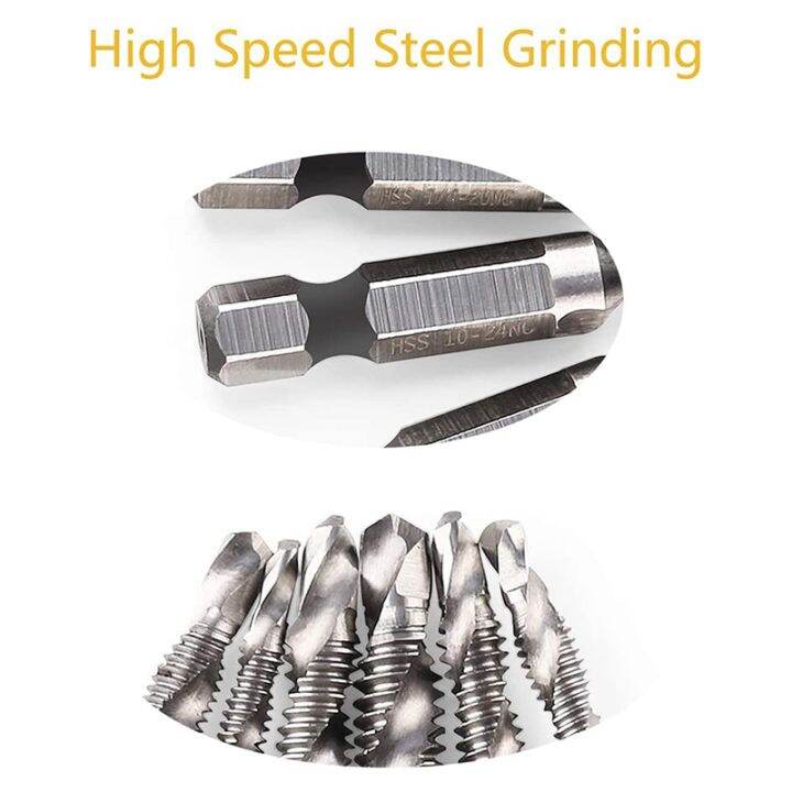 6pcs-drill-tap-set-hex-sae-combination-drill-and-tap-bit-set-hss-4341-screw-tap-deburr-drill-bit