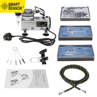 Smart Sensor Weytoll Professional คอมเพรสเซอร์อากาศแอร์บรัชชุด Dual-Action Hobby เพ้นท์เล็บศิลปะพ่นชุดแอร์บรัชพร้อมแปรงทำความสะอาด