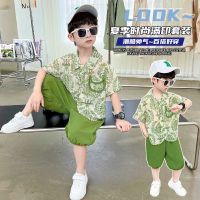 【Ready】? Boys short-sleeved suit new 2-year-old baby foreign style handsome shirt summer dress childrens national trend childrens clothes 5