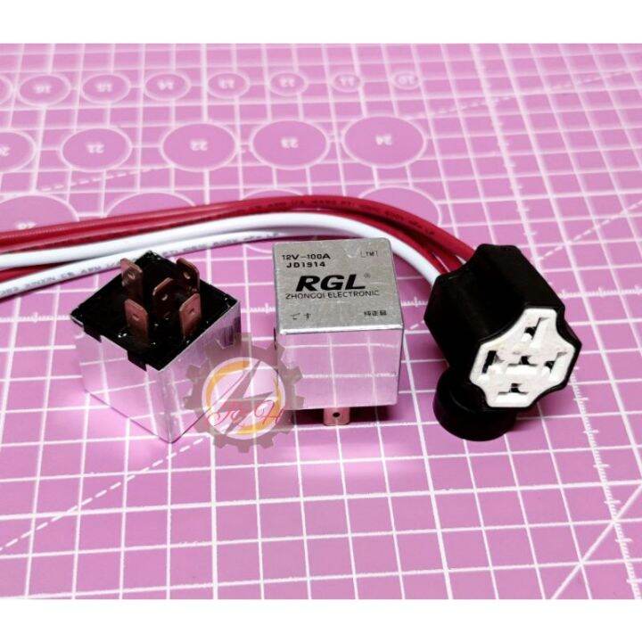 5PIN 12V / 24V 100A RGL RELAY & EXTRA THICK WIRING CERAMIC 5PIN RELAY