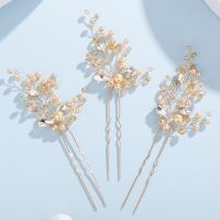 【hot】☽  3 Pcs Rhinestone Bridal Headpiece Gold Wedding Hair Pins Accessories for and Tiaras