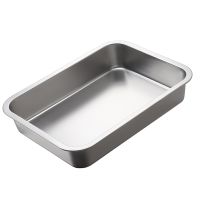 【 Party Store 】 304 stainless steel plate tray rectangular square oven tray baking pot dish deep Japanese barbecue bbq cafeteria Storage trays