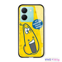 Volans เคสกระจกนิรภัยมันวาวสีแดงลายการ์ตูน3D สำหรับ Vivo Y36 5G