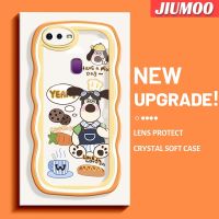 เคส JIUMOO สำหรับ OPPO F9 F9 Pro U1 Realme A7x 2 Pro เคสการ์ตูนสุนัขทำอาหารแฟชั่นลายคลื่นขอบเคสโทรศัพท์แบบใสน่ารักเลนส์กล้องถ่ายรูปดีไซน์ใหม่กันกระแทกเคสป้องกันซิลิโคนเคสใส