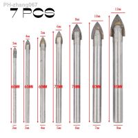 4/6/7 Pcs Glass Marble Porcelain Spear Head Ceramic Tile Drill Bits Set Spade Drill Bit 3/4/5/6/8/10/12mm