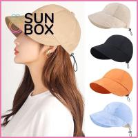 SUN BOX ชายหญิง ปีกกว้างกว้าง ปรับได้ปรับได้ พับเก็บได้ หมวกชายหาดหมวก หมวกทรงถัง หมวกกันแดดหมวก หมวกชาวประมงหมวก