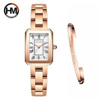 2021 New Elegent Women Watch With Bracelet Sets Japan 2035 Quartz MOVt Simple Rose Gold Female Stainless Steel Band Waterproof