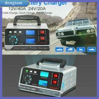 DENGXUN เครื่องตรวจจับแบตเตอรี่จอแสดงผลแอลอีดี12V/24V อุปกรณ์ตกแต่งรถยนต์ซ่อมอัตโนมัติเครื่องจั๊มสตาร์ทรถยนต์หยดเครื่องชาร์จแบตเตอรี่