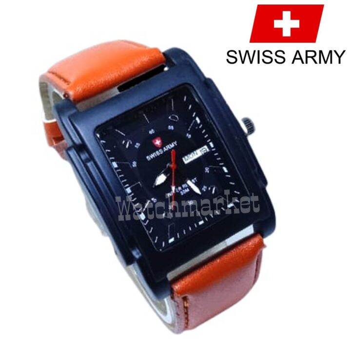 NEW PROMO - JAM TANGAN PRIA KASUAL DESAIN KOTAK FITUR TANGGAL DAN HARI