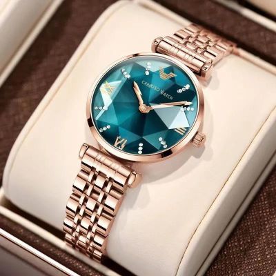 （A Decent035）2021นาฬิกาข้อมือสตรี WatchesGoldWomen CrystalWatchesSilver Clock Women Montre Femme 2020