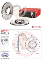 09 5577 10 จานเบรก-หน้า STD(ยี่ห้อ Brembo) ISUZU TFR 2.5TD 4x2 4x4, Dragon eye ดราก้อนอาย ปี1983-2001 257มิล