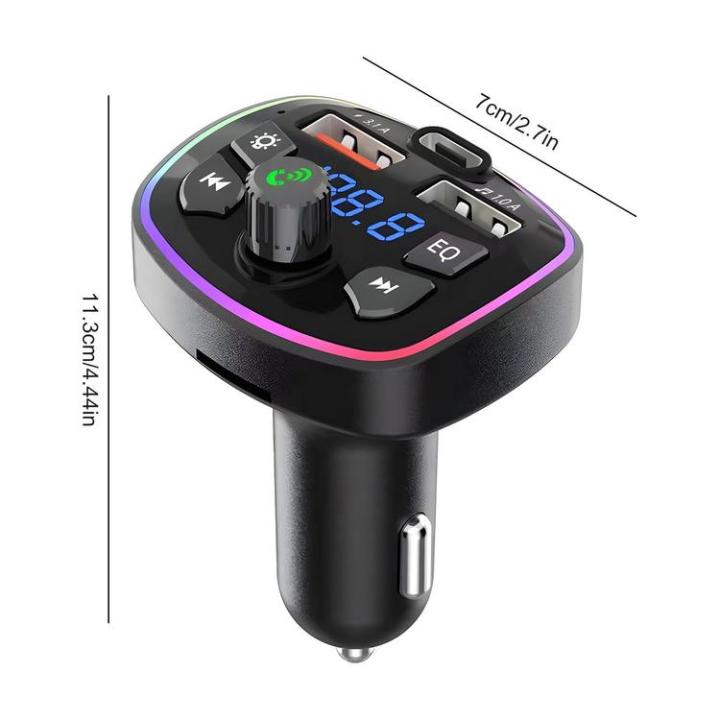 fm-transmitter-car-adapter-fm-transmitter-radio-receiver-audio-music-adapter-type-c-car-charger-radio-receiver-wireless-5-0-colorful-light-car-mp3-player-for-most-cars-best-service