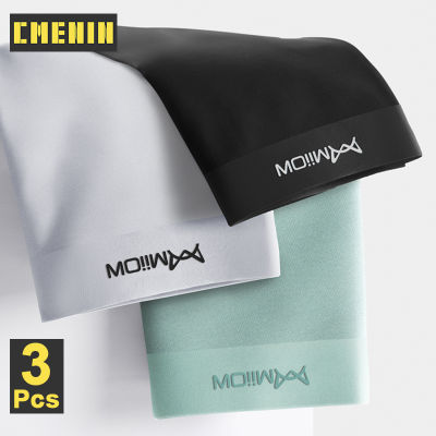 CMENIN MiiOW 3Pcs ผ้าฝ้ายอินทรีย์เซ็กซี่กางเกงในชายกางเกงบ็อกเซอร์กางเกงขาสั้นแห้งเร็วกางเกงชั้นในชายนักมวยกางเกงชั้นในชาย Short M1831