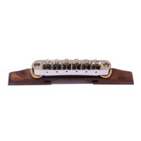 1Pc Guitar Bridge Rosewood with Roller Saddles Musical Instrument Accessories for Jazz Guitar Archtop