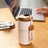 【CW】450ml Coffee Cup Intelligent Temperature Display Stainless Steel Summer Car Traveling Portable Thermal Mug with Lid Daily Use