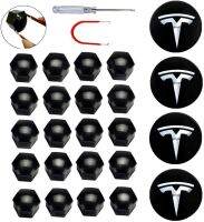 27Pcs For Tesla Model 3 S X Wheel Center Caps Hub Cover Screw Cap Kit Decorative Tires Cap Modification Accessories Car Emblem