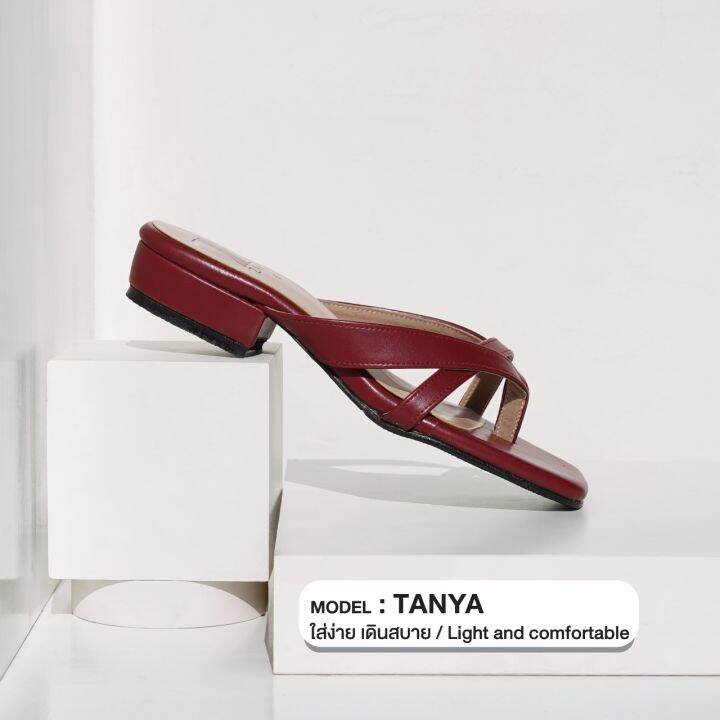 zaabshoes-รุ่น-tanya-สีเลือดนก-maroon-ส้นก้อน-1-นิ้ว-ไซส์-34-44-รองเท้าแตะ-รองเท้าไปเที่ยว-รองเท้าใส่ที่ทำงาน-เน้นหน้าเท้ากว้าง-พื้นไม่ลื่น