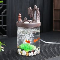 20Incense Handmade Creative Gifts Multi-Function Home Decorations Micro-Landscape Viewing Backflow Incense Burner Mini Fish Tank