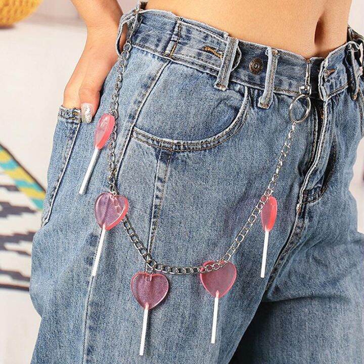 cute-heart-shape-lollipop-mushroom-pendant-keychain-for-women-vintage-harajuku-punk-cool-waist-pants-key-chain-trendy-jewelry