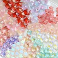 20pcs Glass Five-pointed Star Sprinkled Gold Star Shape Scattered Beads Girl Diy Handmade Jewelry Making Accessories