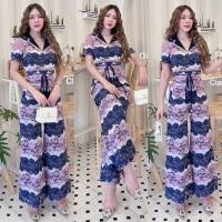 ?พร้อมส่ง S?ป้าย Classy?ชุดJumpsuit ผ้าลูกไม้ 3 โทน งานสวย ใส่เที่ยว ใส่ทำงาน หรือจะใส่ออกงาน #D466