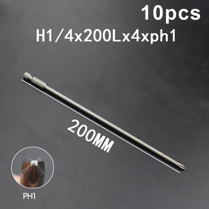 10pcs-200mm-length-magnetic-phillips-longer-electric-screwdriver-bit-magnetic-cross-headed-wind-drill-head-ph1-ph2-hand-tools-screw-nut-drivers