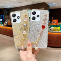 เคสโทรศัพท์ KONSMART สำหรับ Xiaomi Redmi 12 4G 5G 12C โน้ต12 4G 5G 12 Pro 5G 12G 12G 12 Pro 5G 12G 12 Pro + 5G ใหม่ล่าสุด2023หรูหราสร้อยข้อมือรูปดอกคามีเลียแวววาวกรอบโทรศัพท์เทอร์โม TPU นิ่มสำหรับ Redmi 10 10A 10C 9A 9C