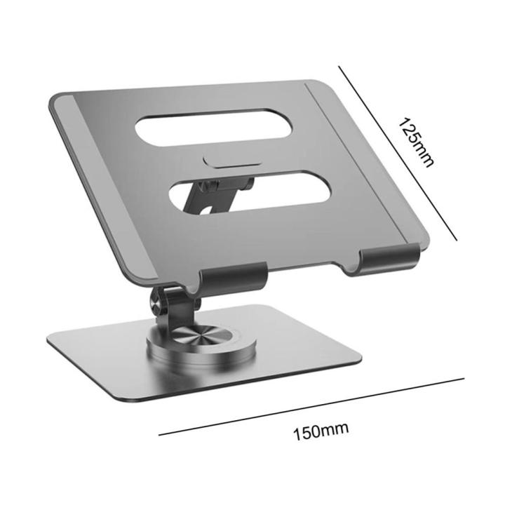ฐานรองรับแท็บเล็ตแล็ปท็อปแบบพกพาตัวระบายความร้อนแท่นอะลูมินัมอัลลอยแบบหมุนปรับได้อุปกรณ์เคสระบายความร้อนกลวง