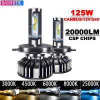 BAISHIDE รถไฟ LED H4 CANBUS LED H7 20000LM โคมไฟ H11สำหรับหลอดไฟหน้ารถ H1 H9 9005 9006 HB3 HB4ไฟตัดหมอก12โวลต์24โวลต์ *