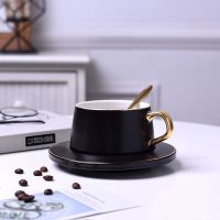 Genuine Original High-end Coffee Cup Set ins Nordic Style Office Afternoon Tea Coffee Cup and Saucer with Spoon Cafe Ceramic Cup