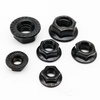 2/10pc M3 M4 M5 M6 M8 M10 M12 High Quality Black A2-70 304 Stainless Steel Hex Head Serrated Spinlock Flange Nut Locknut DIN6923