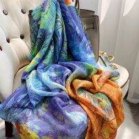 Women Silk Winter Scarf Luxury Design Print Lady Beach Shawl Scarves Fashion Smooth Foulard Female Hijab