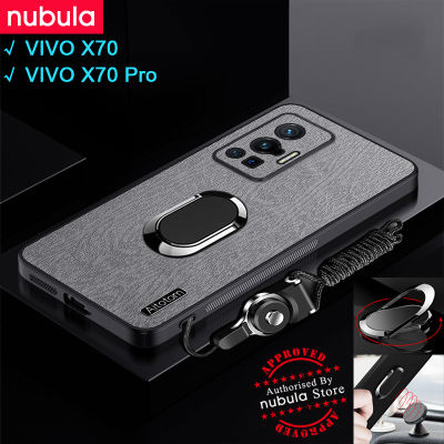 NUBULA เคสสำหรับ Vivo X70 | VIVO X70 Pro เคสผิวเปลือกไม้ให้ความรู้สึกเหมือนหนัง Hp VIVO X70 Pro เคสกันกระแทกโทรศัพท์มือถือที่ยึดโทรศัพท์ในรถฟรีฝาหลังสำหรับ Vivo X70 Pro