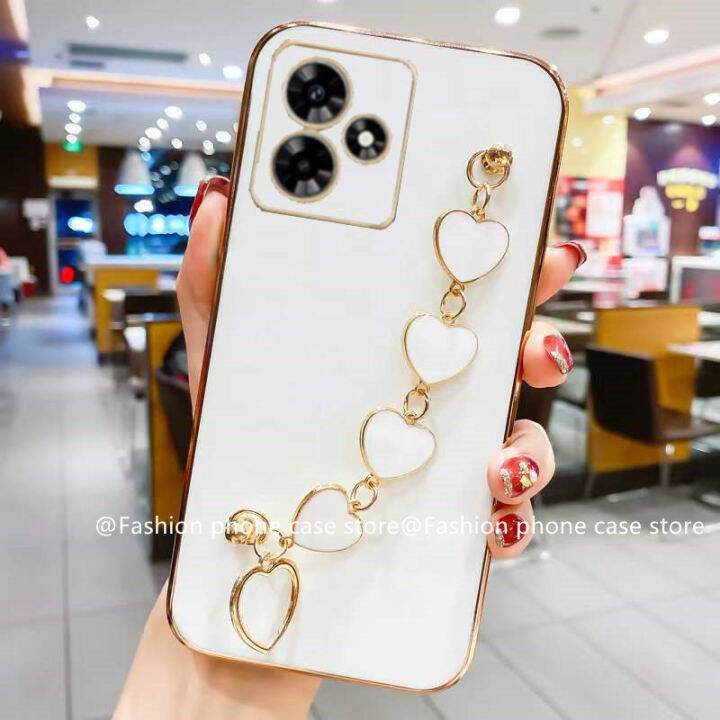 เคสโทรศัพท์-infinix-hot30-hot-30i-hot-30-play-เคส-phone-case-หรูหราสีสันลูกกวาดชุบเคสซิลิโคนอ่อนนุ่มพร้อม2023สร้อยข้อมือรูปหัวใจ