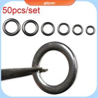 GAIYUAN 50Pcs สองเท่า ไลน์แทคเคิล แข็ง แหวนแยกตกปลา ปลา Connector สแน็ปหมุน สแตนเลส