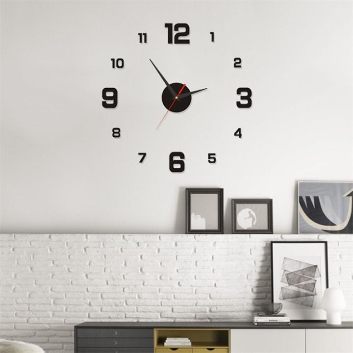 ZZOOI 3D Wall Clock Luminous Frameless Wall Clock DIY Digital ...