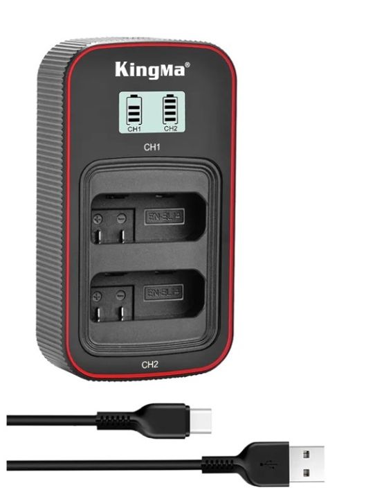 kingma-nikon-en-el14-1030mah-battery-and-lcd-dual-charger-kit-for-nikon-d3100-d3200-d3300-d3400