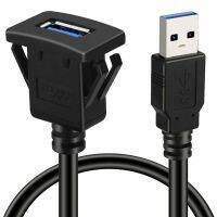 Chaunceybi USB 3.0 Panel Mount Extension Cable with Buckle for Car Truck Boat Motorcycle Dashboard 1M