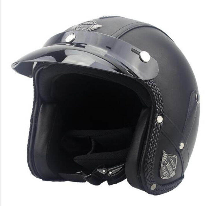 Cross Border Exclusive Of PU Leather Half Helmets Vintage Helmets ...