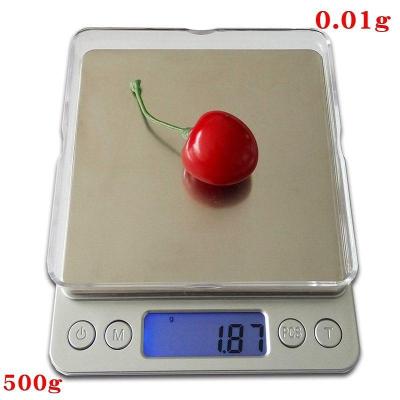 500g*0.01g Digital Precision Pocket Gram Scale Non-magnetic Stainless Steel Platform Jewelry Electronic Balance Weight Scale Luggage Scales