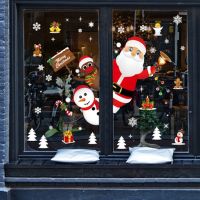 Christmas Santa Claus Window Stickers Wall Ornaments Christmas Pendant Merry Christmas For Home Decor Happy New Year 2022 Noel