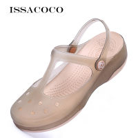 Summer Ladies Footwear Platform Flat Wedges Sandals Lady For Girls Transparent Jelly Beach Shoes Sandals Sanitary Clogs Woman