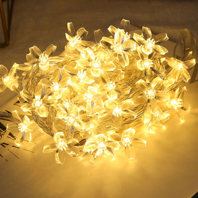 Blossom Flower Garland Battery Powered LED String Fairy Lights Crystal Flowers for Indoor Wedding Christmas Fairy Garden