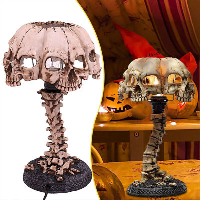 Halloween LED Skeleton Lamp Halloween Handmade Exquisite Horror Skeleton Lamp for Holiday Birthday Gift