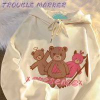 TroubleMaker เสื้อฮู้ด เสื้อแขนยาวอบอุ่น หลวมและสบาย สบายๆ วินเทจ ทันสมัย ทันสมัย WWY2391BT4 38Z230920