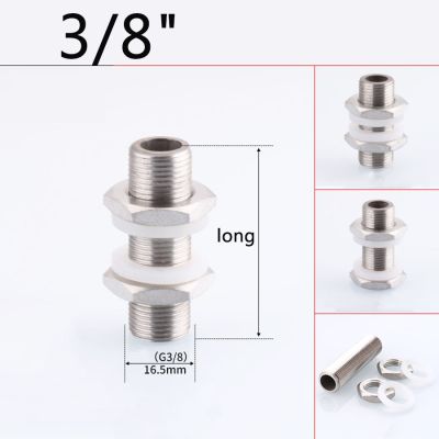 304สแตนเลสล็อคปลายบากท่อ1/4 "3/8" 1/2 "3/4" 1 "BSPT X 40/50/60/80Mm/100Mm/120Mm ความยาว DN15สำหรับถังน้ำวาล์วประปาตู้ปลา